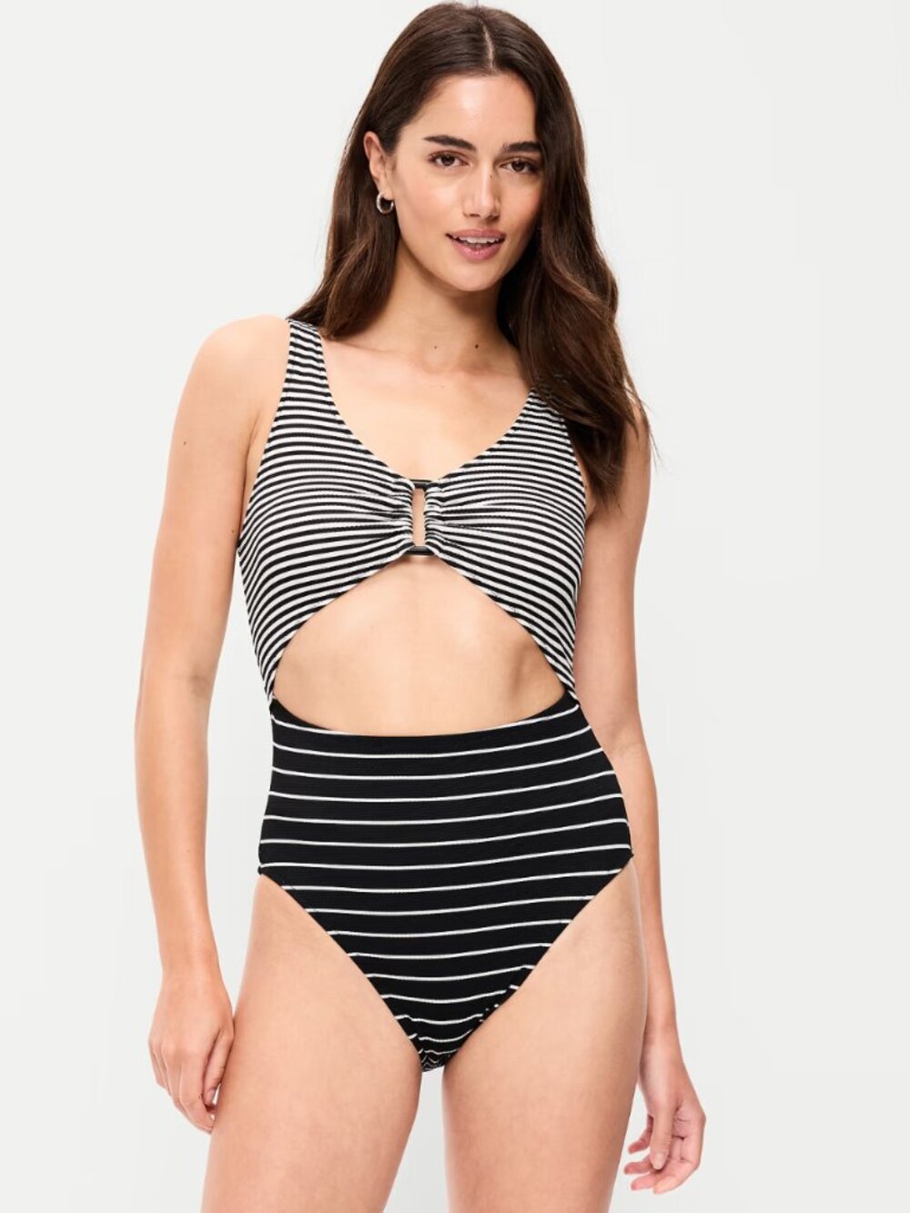 NWT Old Navy Textured One-Piece Cut-Out Swimsuit - Medium
